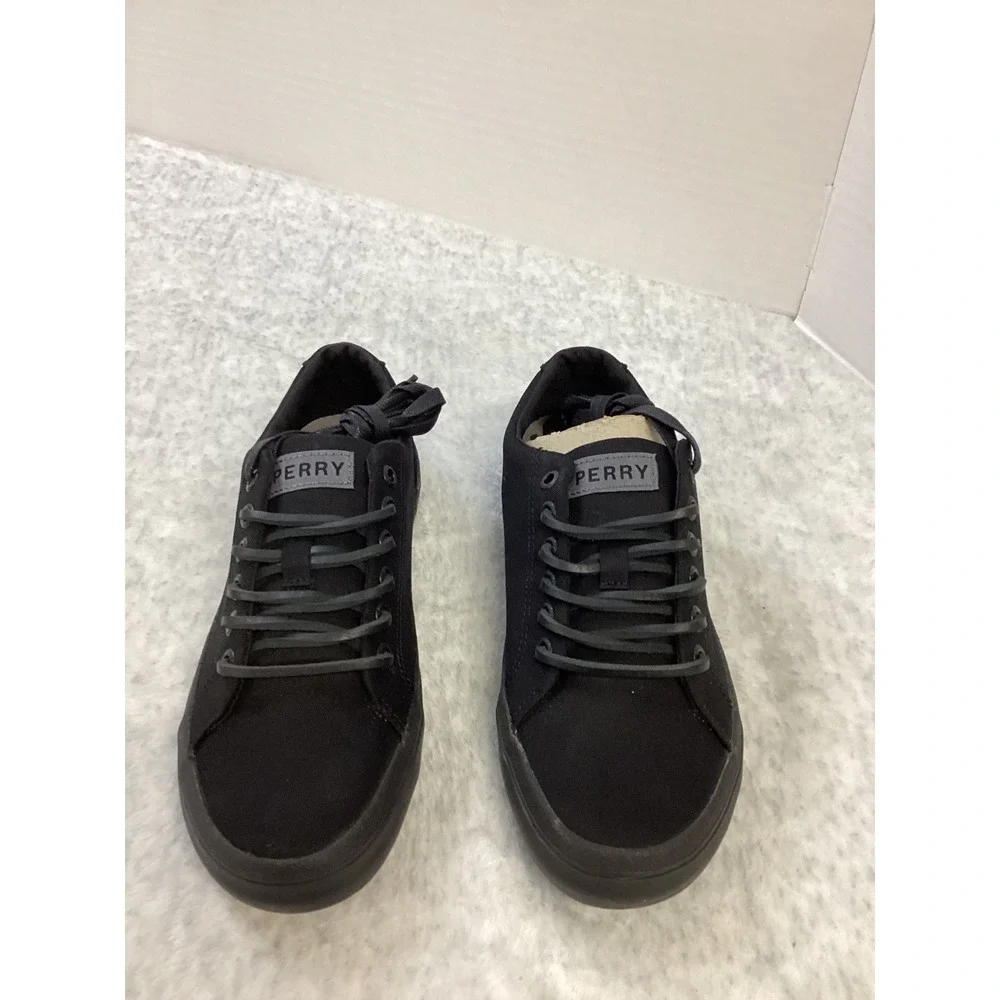 Sperry Striper II‎ LTT SeaCycled Mens Black Canvas Sneakers STS25431 Size 4.5M